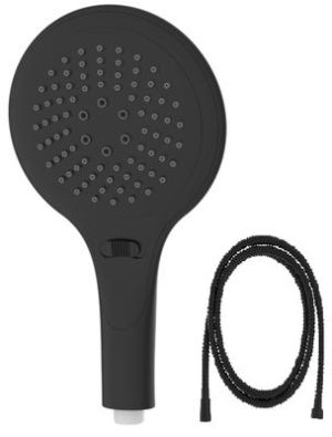 יד דוש רחב עם לחיצה וצינור שחור AQUALIFE 150MM 3F