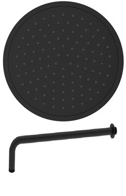 סט דוש עגול שחור S.S גוף פלסטיק עם פייה ECOFLOW 300mm 40CM