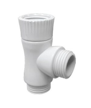 טע פלסטיק לבן 1/2 עם רקורד 1/2"RIT